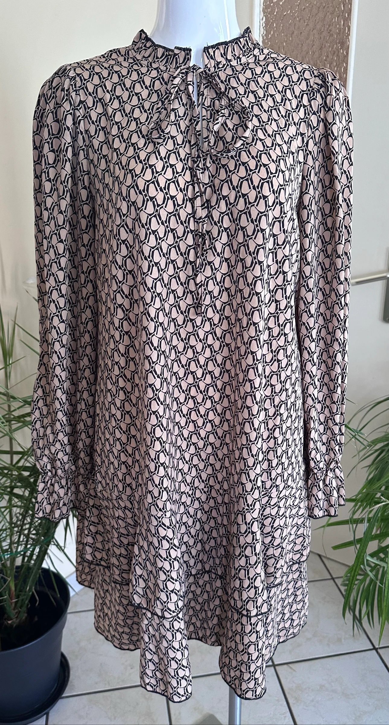 Fluid dress NEW printed black & brown – Size 38/40 – photo 12